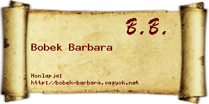 Bobek Barbara névjegykártya